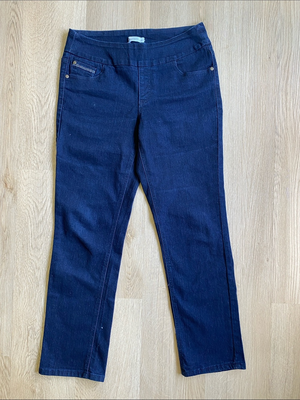 Northern Reflections Pull-On Stretch Ankle Jeans Dark Mid Rise Slim Straight - Picture 2 of 11